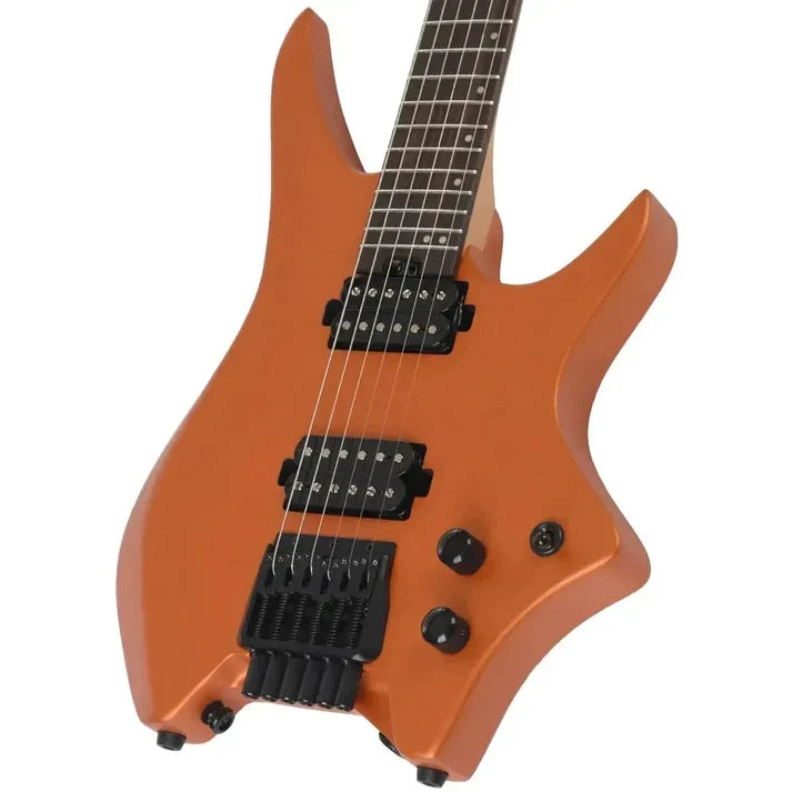 HILS Headless Electric Guitar - Metallic Coral Orange
