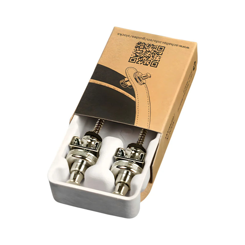 Schaller S-Lock Guitar Strap Locks and Buttons (Pair) - Nickel