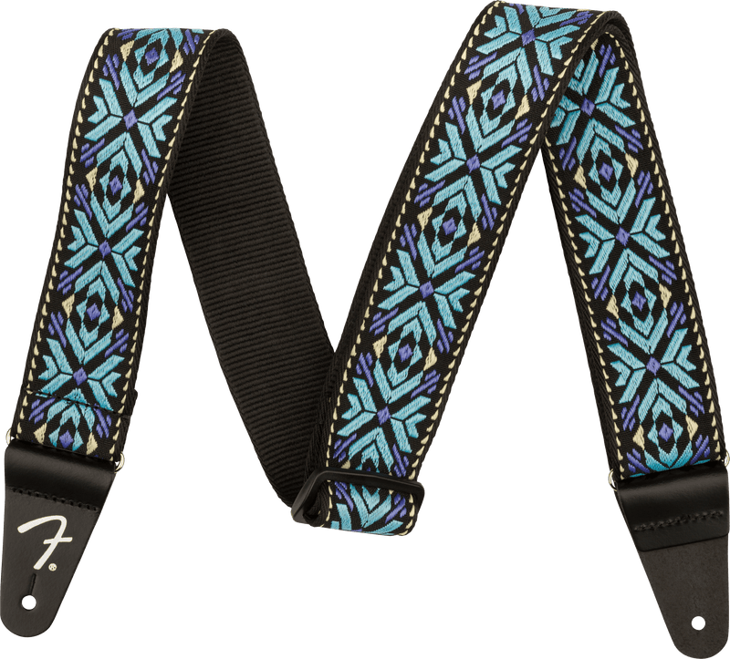 Fender Pasadena Woven Guitar Strap – Blue Snowflake