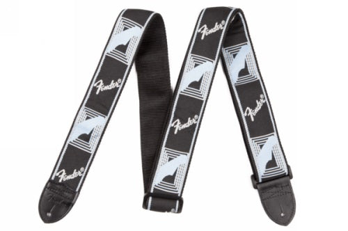 Fender 2" Monogrammed Guitar Strap Black/Light Grey/Blue