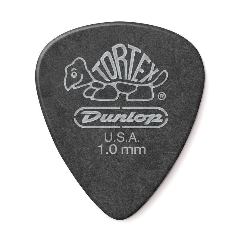Dunlop 1.0mm Tortex Pitch Black Picks - 12 Pack