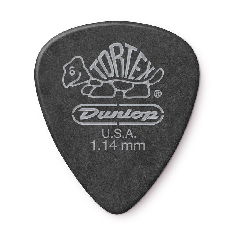 Dunlop 1.14mm Tortex Pitch Black Picks - 12 Pack