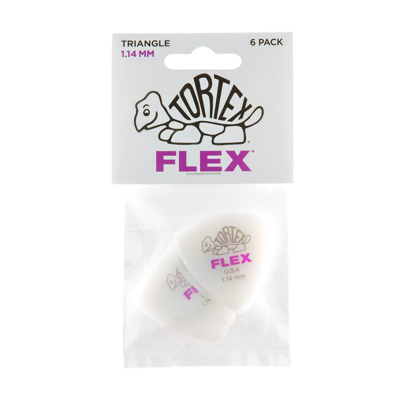 Dunlop 1.14mm Tortex Flex Tri Picks - 6 Pack