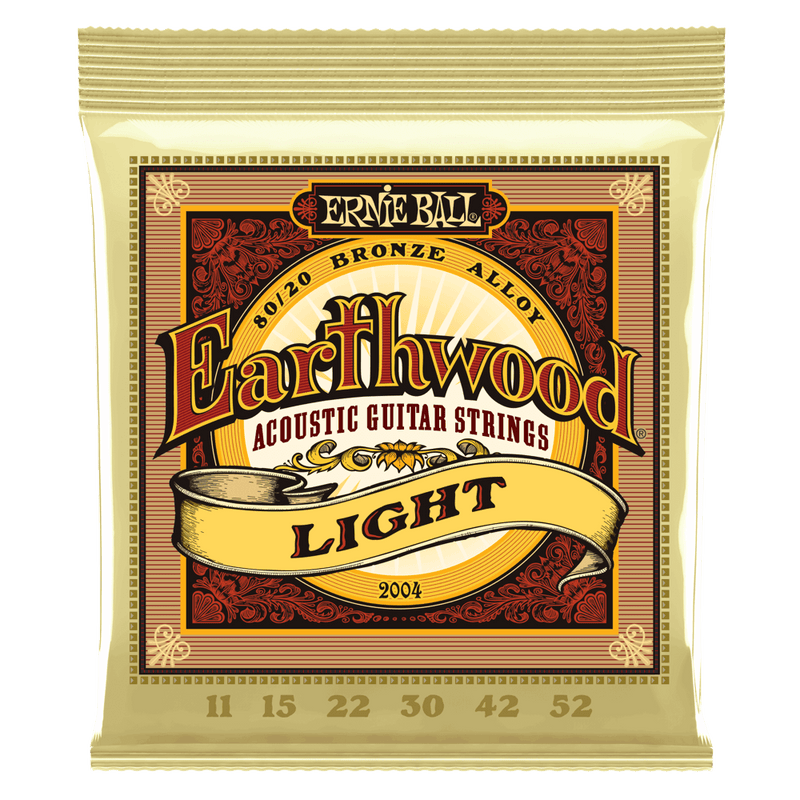 Ernie Ball Earthwood 80/20 Bronze Acoustic Guitar Strings - Light 11-52