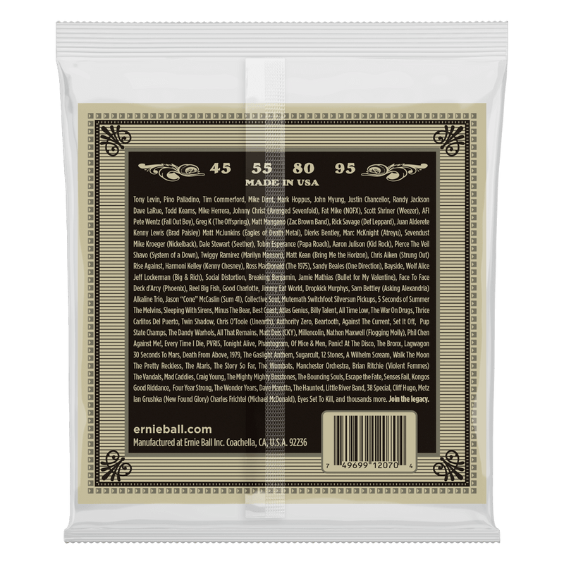 Ernie Ball Earthwood Phosphor Bronze Acoustic Bass Strings - 45-95