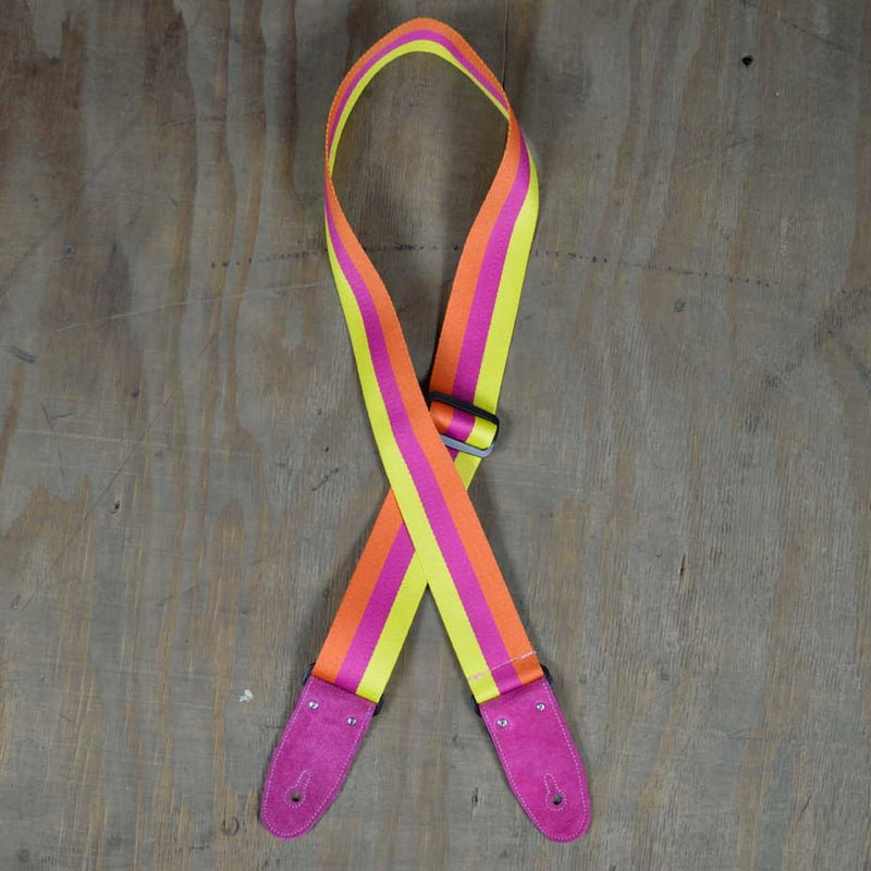 Rainbow Striped Webbing Guitar Strap