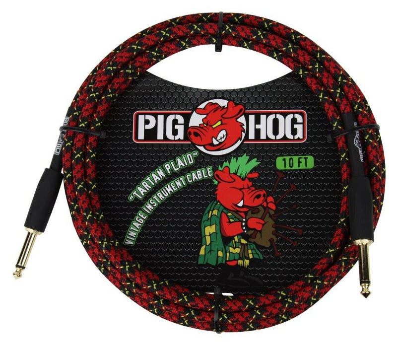 Pig Hog Tartan Plaid Instrument Cable - 10ft / 3m