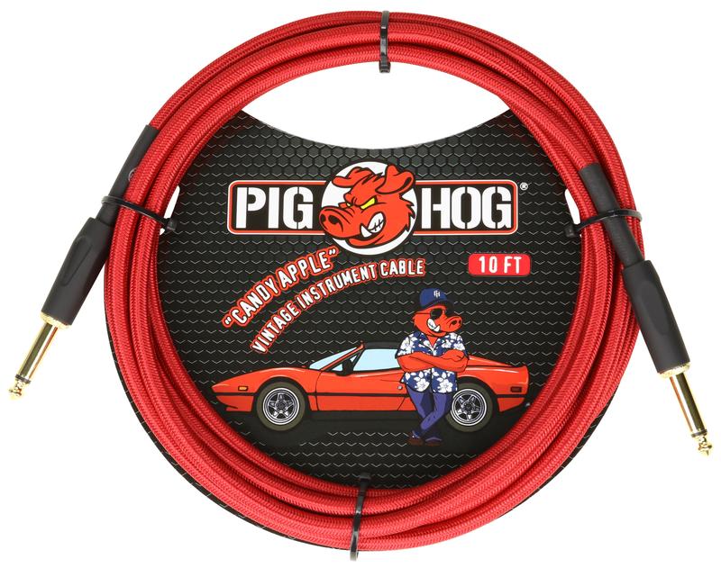 Pig Hog Candy Apple Red Instrument Cable - 10ft / 3m