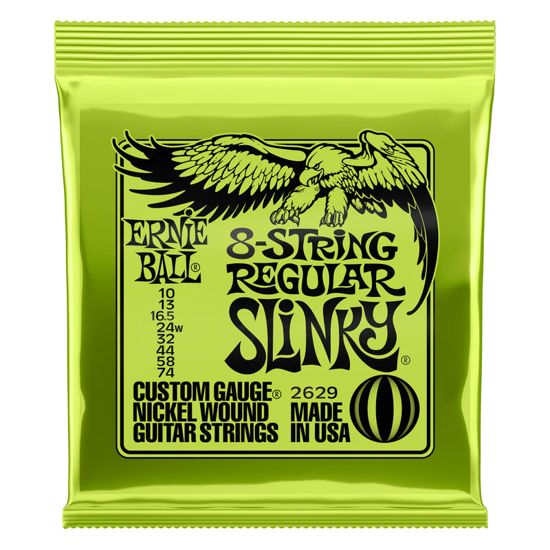 Ernie Ball Regular Slinky Nickel Wound 8-String Electric Guitar Strings - 10-74 Gauge (8-String)