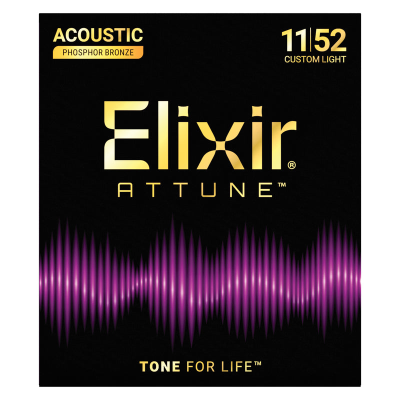 Elixir Attune Acoustic Guitar Strings - Phosphor Bronze Light Gauge 11-52