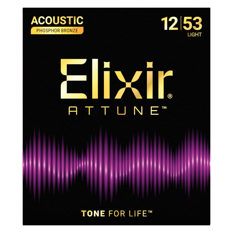 Elixir Attune Acoustic Guitar Strings - Phosphor Bronze Light Gauge 12-53