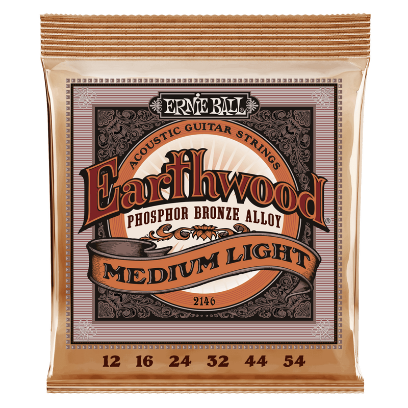 Ernie Ball Earthwood Phosphor Bronze Acoustic Guitar Strings - Medium Light 12-54