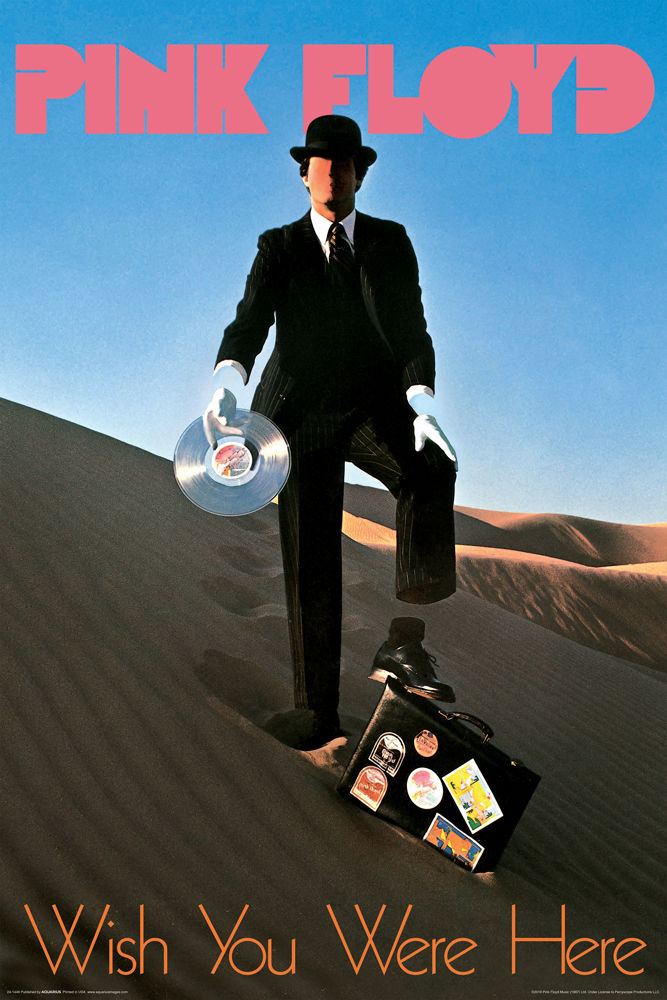 Pink Floyd Wish You Were Here Record Man Album Cover - Poster