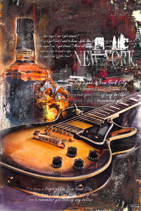 Guitar and Whiskey New York Blues - Poster