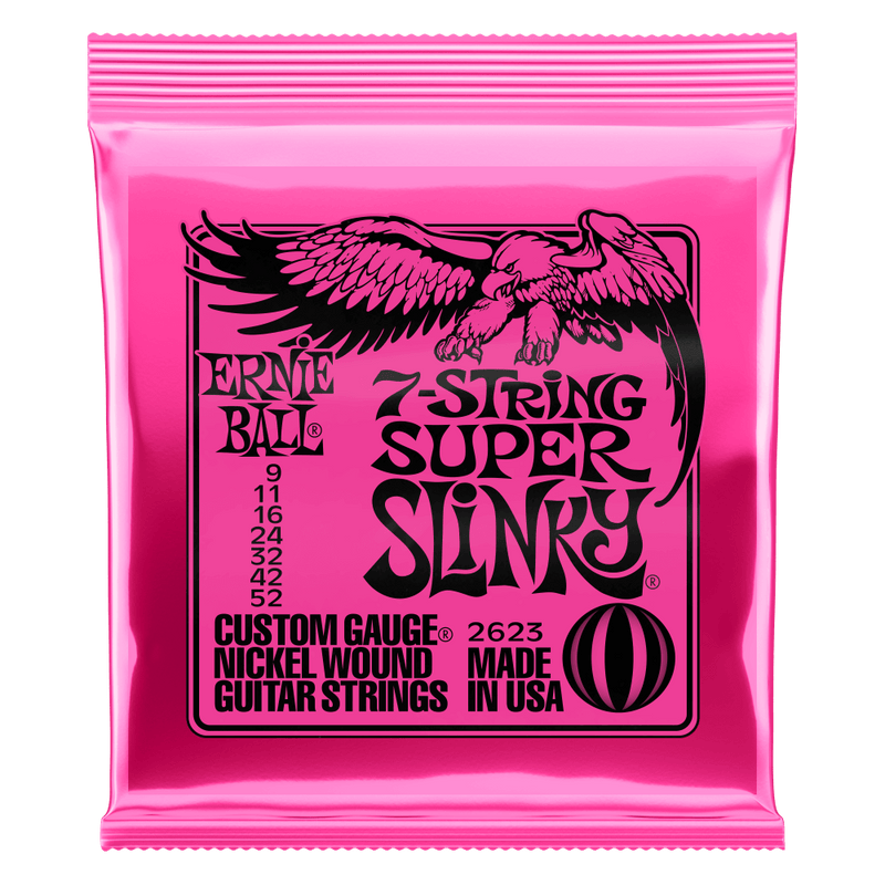 Ernie Ball 7-String Super Slinky Nickel Wound Electric Guitar Strings - 9-52
