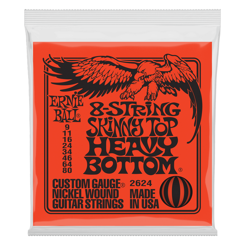 Ernie Ball Skinny Top Heavy Bottom Slinky 8-String Electric Guitar Strings - 9-80