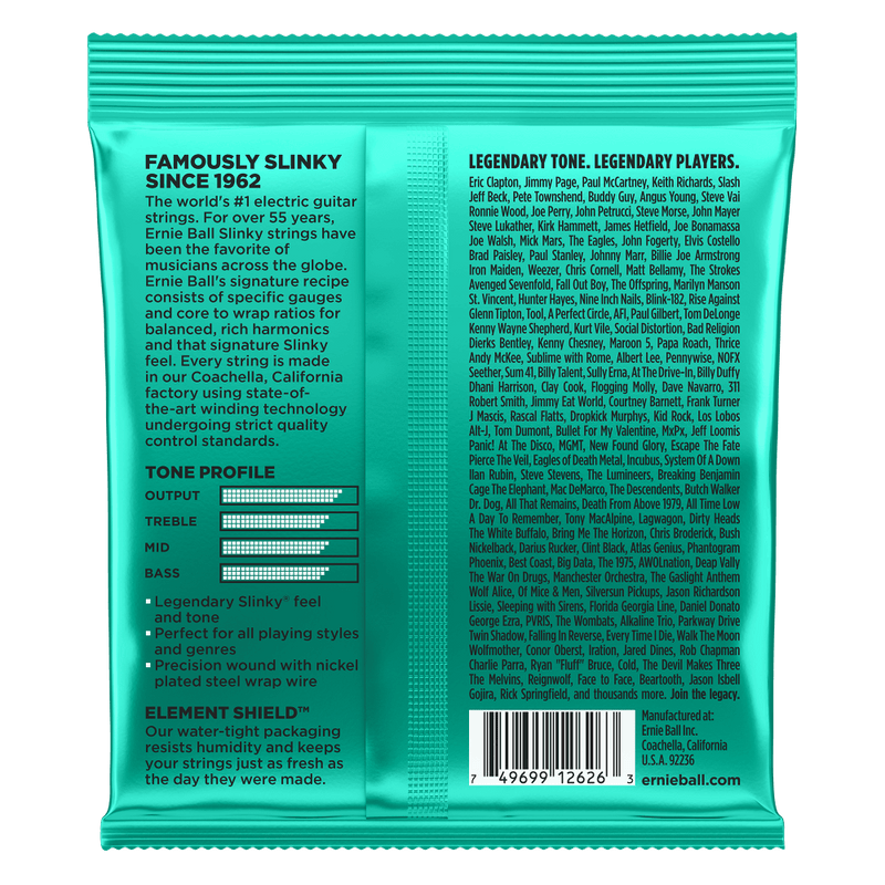 Ernie Ball Not Even Slinky Nickel Wound Electric Guitar Strings - 12-56