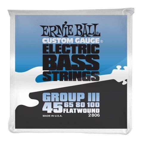 Ernie Ball Group III Flatwound Bass Guitar Strings – 45/100 Gauge