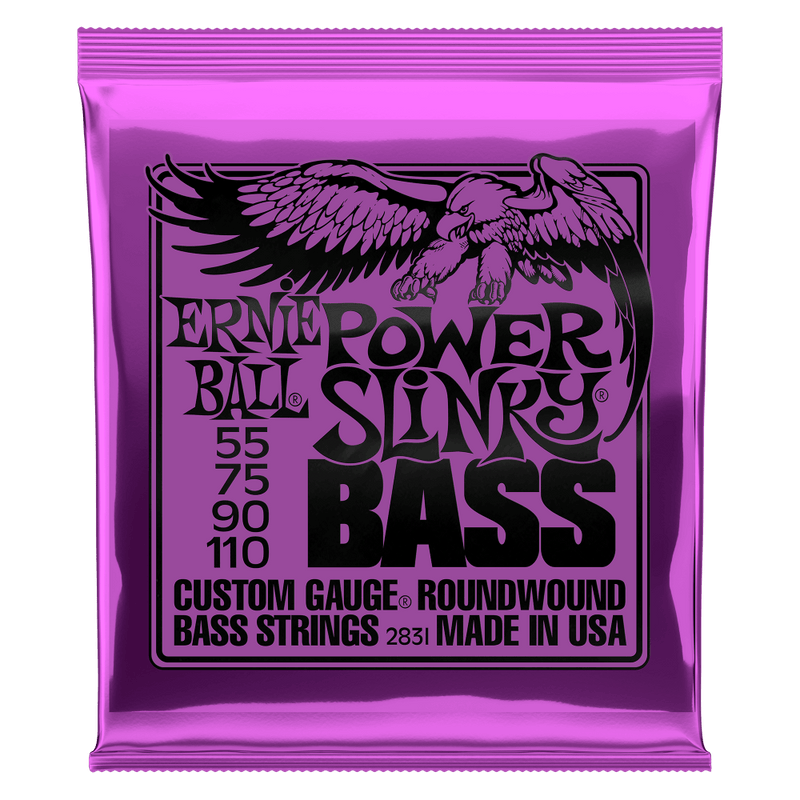 Ernie Ball Power Slinky 4-String Nickel Wound Electric Bass Strings - 55-110