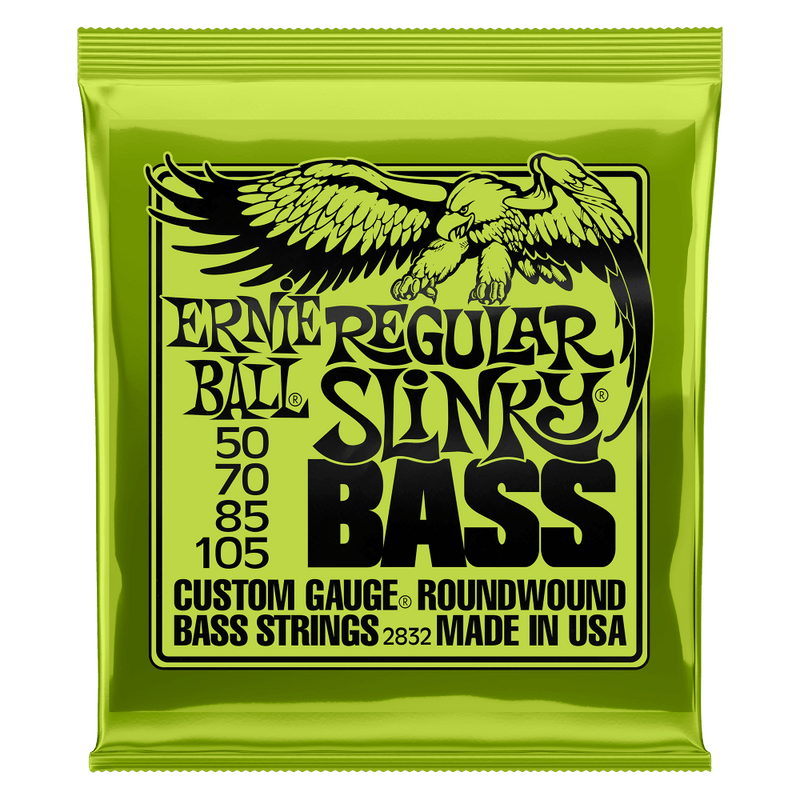 Ernie Ball Regular Slinky 4-String Nickel Wound Electric Bass Strings - 50-105