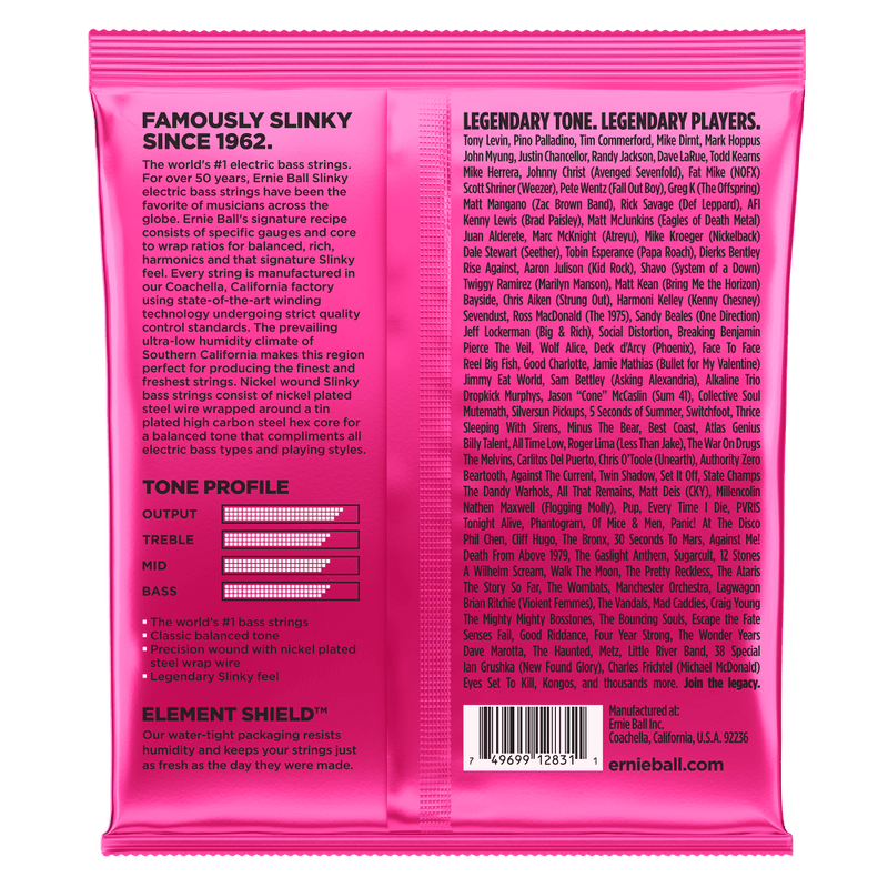 Ernie Ball Super Slinky 4-String Nickel Wound Electric Bass Strings - 45-100