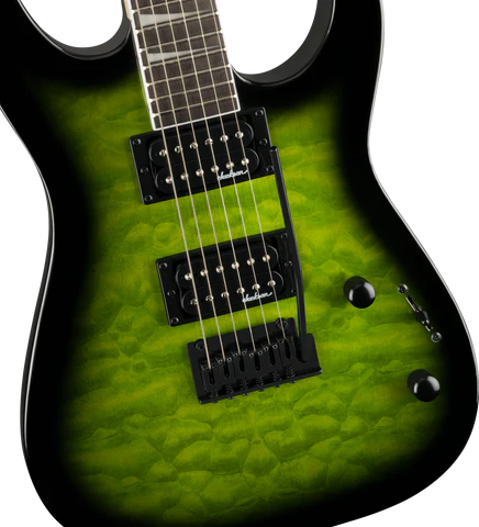 Jackson JS Series Dinky JS20 DKQ 2PT Amaranth Fingerboard Transparent Green Burst
