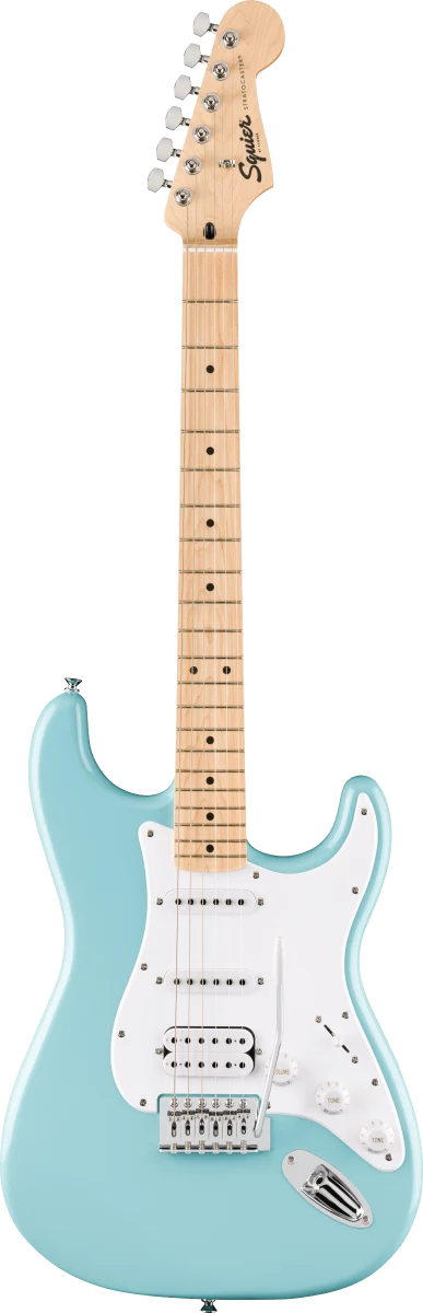 FSR Squier Sonic Stratocaster HSS, Maple Fingerboard, White Pickguard in Tropical Turquoise