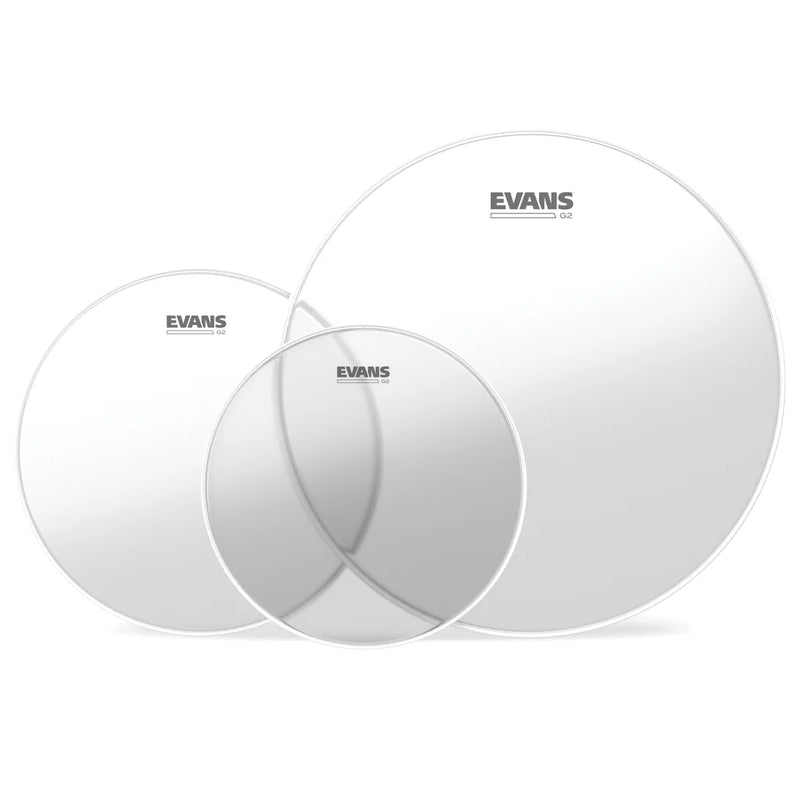 Evans G2 Clear Standard Tom Pack 12" 13" 16" | 2-Ply Drum Heads