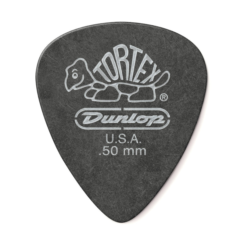 Dunlop .50mm Tortex Pitch Black Picks - 12 Pack