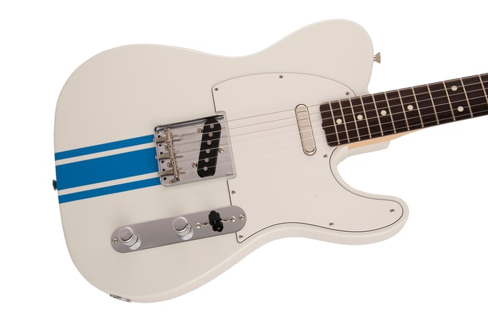 2023 Collection Made in Japan Traditional 60s Telecaster Rosewood Fingerboard Olympic White with Blue Competition Stripe