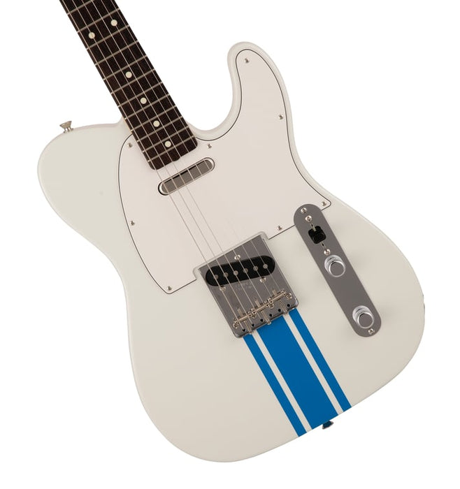 2023 Collection Made in Japan Traditional 60s Telecaster Rosewood Fingerboard Olympic White with Blue Competition Stripe