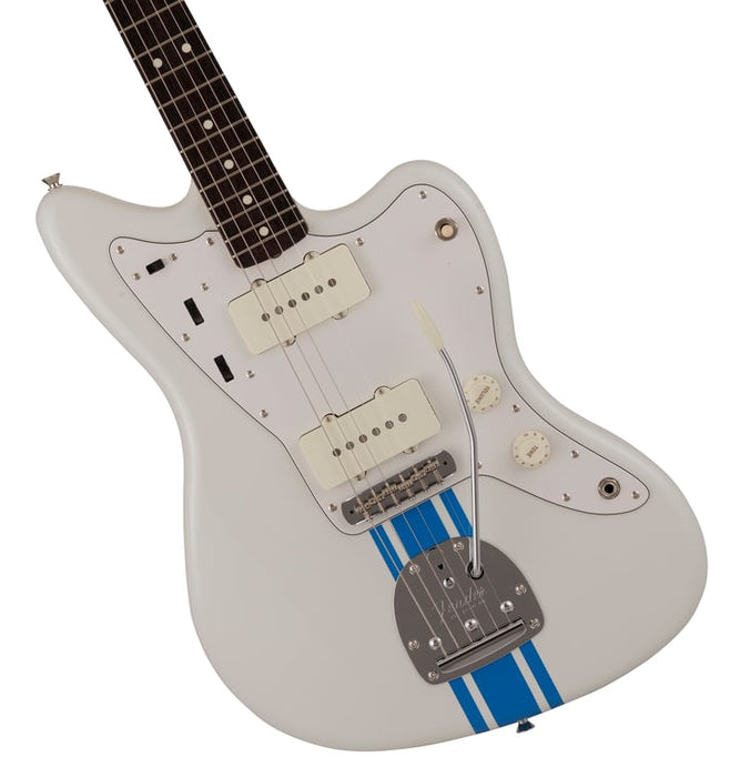 2023 Collection Made in Japan Traditional 60s Jazzmaster Rosewood Fingerboard Olympic White with Blue Competition Stripe