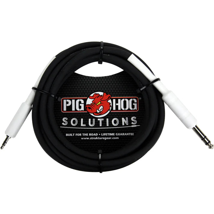 Pig Hog 1/4" TRS to 3.5mm TRS Stereo Cable – 10ft / 3m