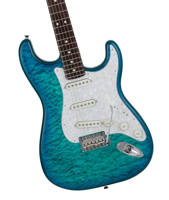 2024 Collection Made in Japan Hybrid II Stratocaster Rosewood Fingerboard Quilt Aquamarine