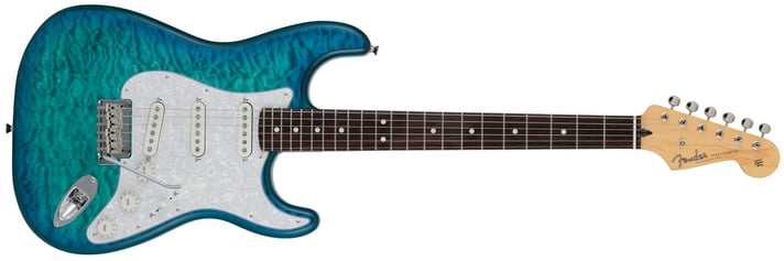 2024 Collection Made in Japan Hybrid II Stratocaster Rosewood Fingerboard Quilt Aquamarine