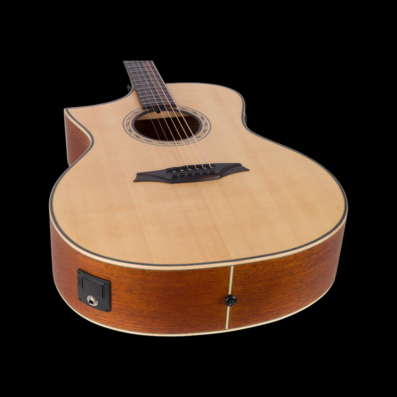 Mt. Bromo Left-Handed Acoustic Electric Guitar – Solid Spruce Top / Mahogany Back & Sides