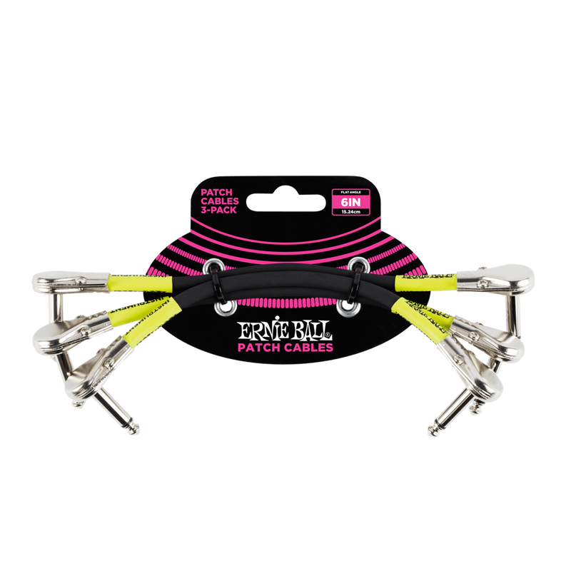 Ernie Ball Flat Angle Patch Cable 3 Pack - 15 cm Length