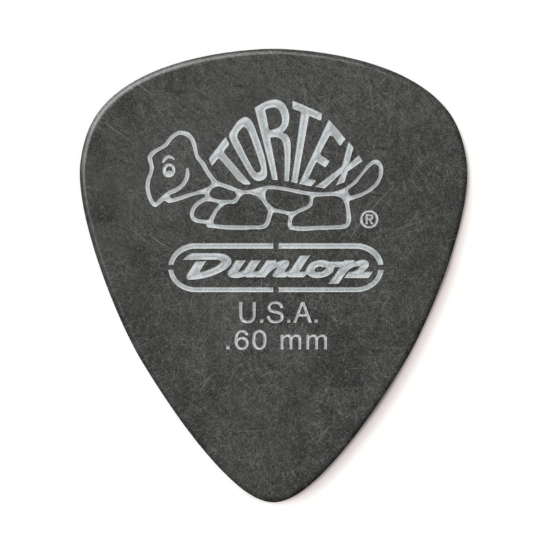 Dunlop .60mm Tortex Pitch Black Picks - 12 Pack