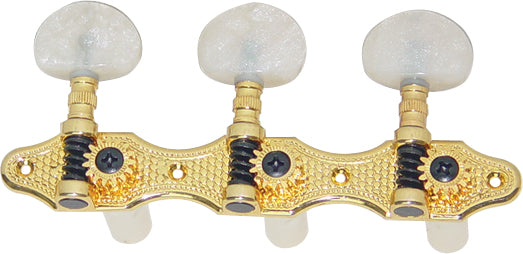 Classical Guitar Machine Heads 3-a-Side 35mm Gold (Grover Style)