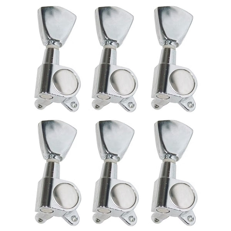 Dr Parts Acoustic Guitar Machine Heads (3-A-Side, Singles, Chrome)
