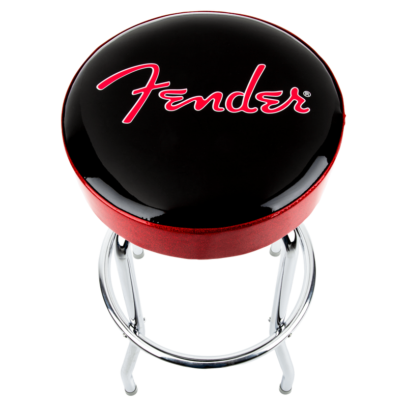 Fender Red Sparkle Logo Bar Stool – Black & Red Sparkle