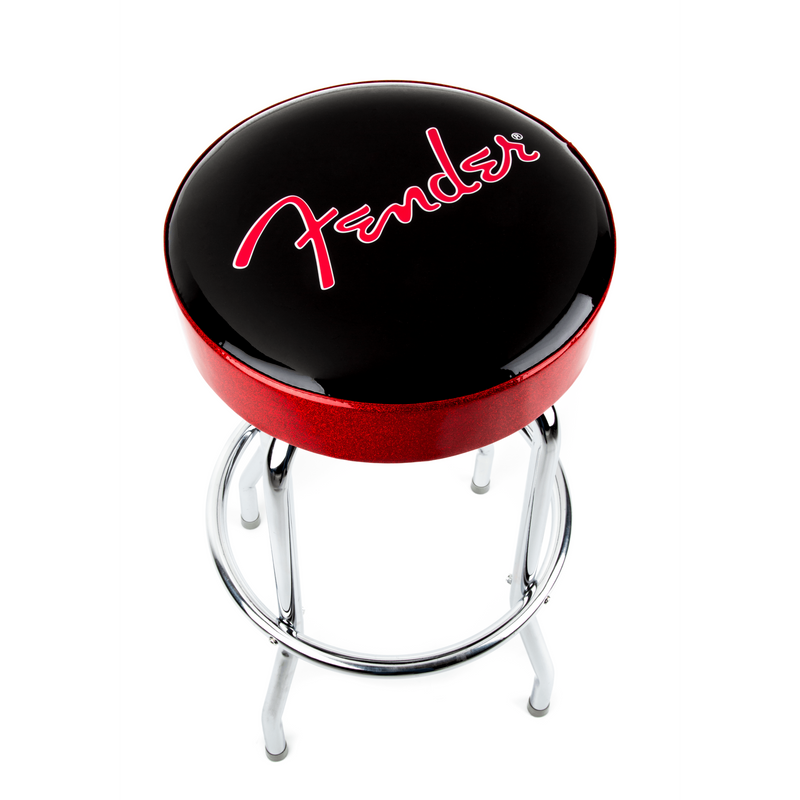 Fender Red Sparkle Logo Bar Stool – Black & Red Sparkle