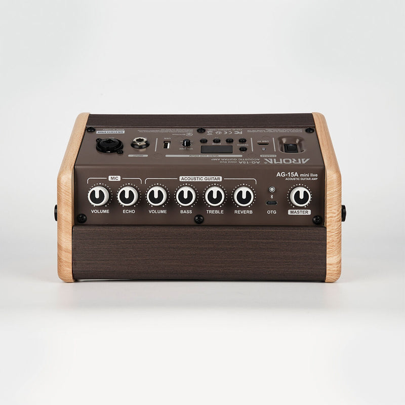 Aroma AG-15AML Rechargeable Acoustic Guitar Amplifier with Bluetooth & Drum Machine