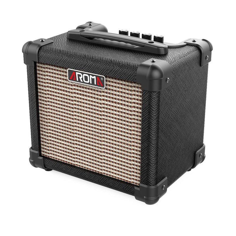 Aroma AG10BK Portable 10W Electric Guitar Amplifier - Battery Powered