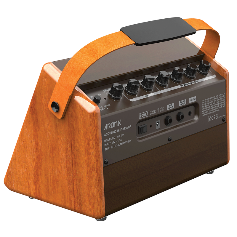 Aroma AG-26A 25W Rechargeable Acoustic Guitar Amplifier with Microphone Input