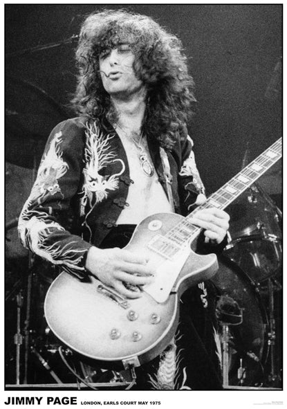 Led Zeppelin Jimmy Page Earls Court London 1975 - Poster