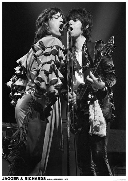 The Rolling Stones Mick Jagger and Keith Richards 1976 - Poster