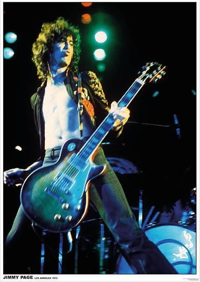 Led Zeppelin Jimmy Page Poster Los Angeles 1972 - Poster