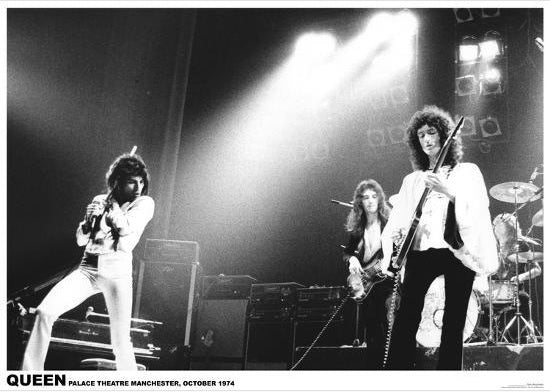 Queen Palace Theatre Manchester October 1974 Freddie Mercury - Poster