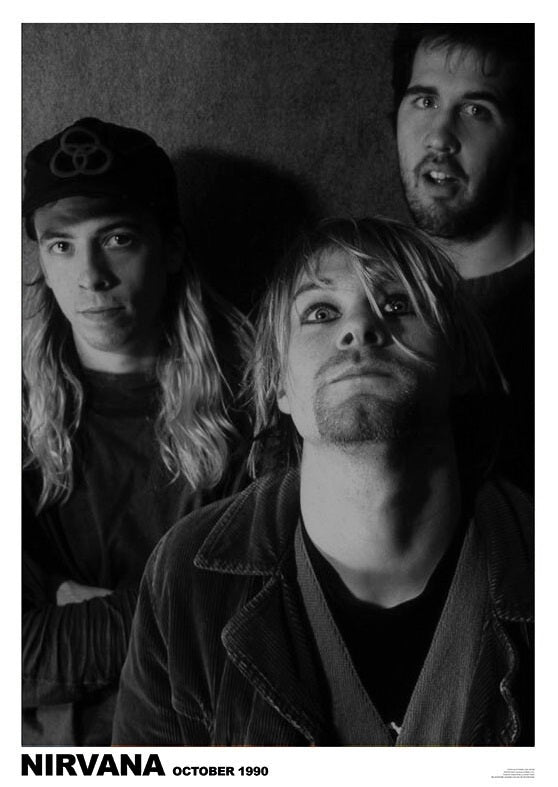 Nirvana October 1990 Black and White - Poster